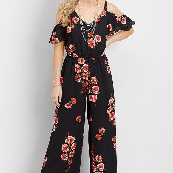 Maurice’s Black Floral Jumpsuit XXL - Picture 4 of 4